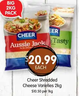 Spudshed Cheer shredded cheese varieties offer