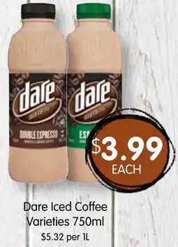 Spudshed Dare iced coffee varieties offer