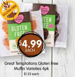 Spudshed Great Temptations Gluten Free Muffin Varieties offer