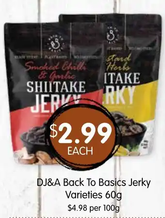 Spudshed DJ&A Back To Basics Jerky Varieties offer