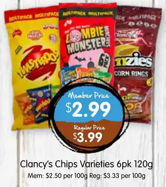 Spudshed Clancy's Chips Varieties offer