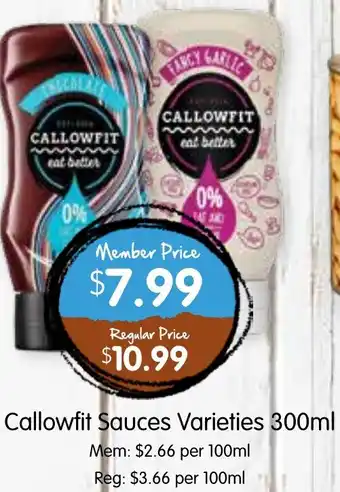 Spudshed Callowfit Sauces Varieties offer