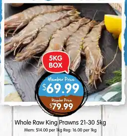 Spudshed Whole Raw King Prawns offer