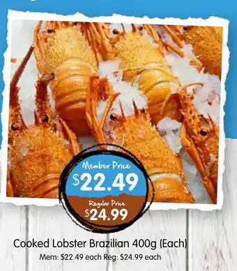 Spudshed Cooked Lobster Brazilian offer