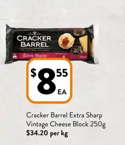 Foodworks Cracker Barrel Extra Sharp Vintage Cheese Block offer