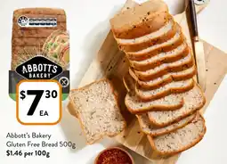 Foodworks Abbott's Bakery Gluten Free Bread offer