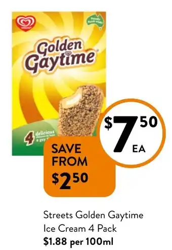 Foodworks Streets Golden Gaytime Ice Cream offer