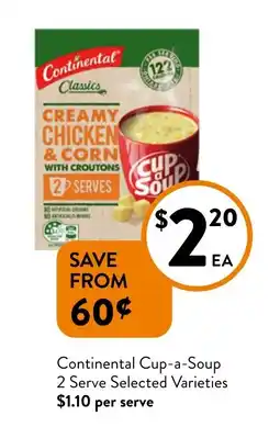 Foodworks Continental Cup-a-Soup offer