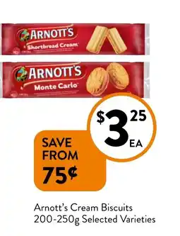 Foodworks Arnott's Cream Biscuits  Selected Varieties offer