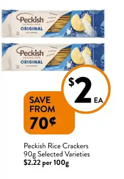 Foodworks Peckish Rice Crackers offer