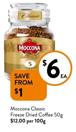 Foodworks Moccona Classic Freeze Dried Coffee offer