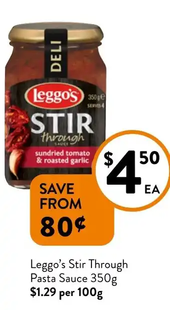 Foodworks Leggo's Stir Through Pasta Sauce offer