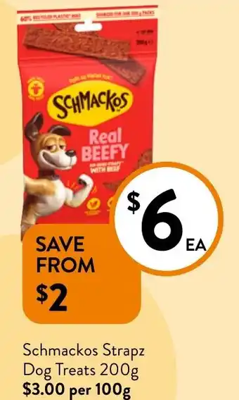 Foodworks Schmackos Strapz Dog Treats offer