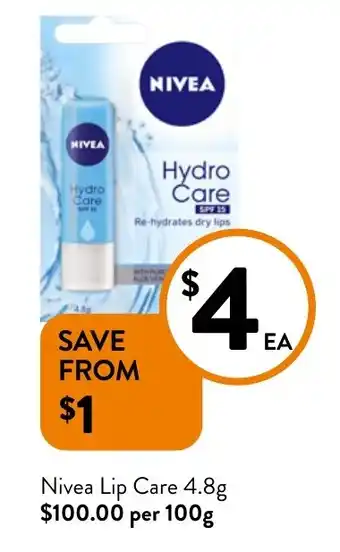 Foodworks Nivea Lip Care offer