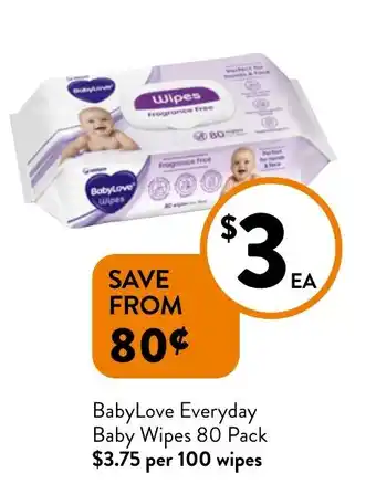 Foodworks BabyLove Everyday Baby Wipes offer