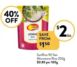 Foodworks SunRice 90 Sec Microwave Rice offer