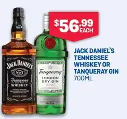 Bottlemart JACK DANIEL'S TENNESSEE WHISKEY OR TANQUERAY GIN offer