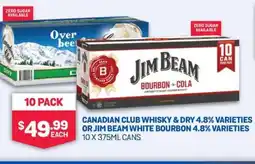 Bottlemart CANADIAN CLUB WHISKY & DRY VARIETIES $OR JIM BEAM WHITE BOURBON offer