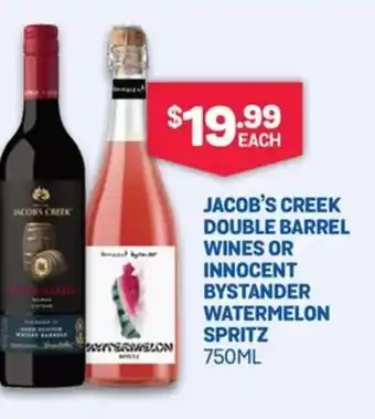 Bottlemart JACOB'S CREEK DOUBLE BARREL WINES OR INNOCENT BYSTANDER WATERMELON offer