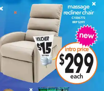 Cheap as Chips massage recliner chair offer