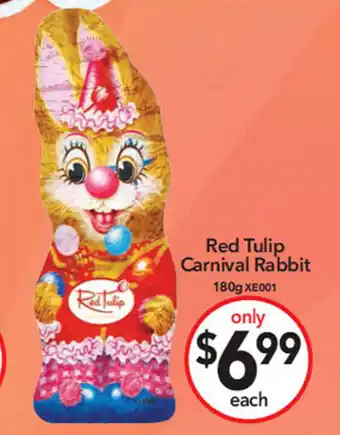 Cheap as Chips Red Tulip Carnival Rabbit 180g offer