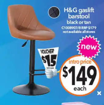 Cheap as Chips H&G gaslift barstool black or tan offer