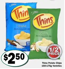 Friendly Grocer Thins Potato Chips offer