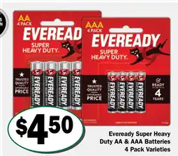 Friendly Grocer Eveready Super Heavy Duty AA & AAA Batteries offer