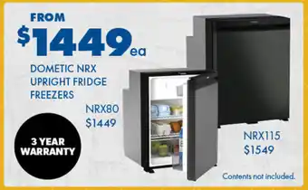 BCF Dometic nrx upright fridge freezers offer