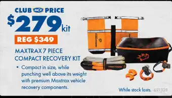 BCF Maxtrax 7 piece compact recovery kit offer