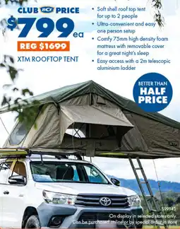 BCF Xtm rooftop tent offer