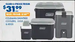 BCF Coleman daintree coolers, jugs & kegs offer