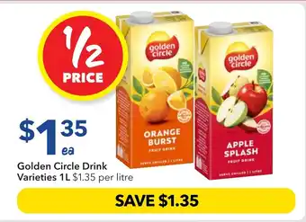 Ritchies Golden Circle Drink Varieties 1L offer