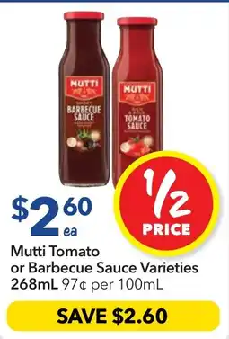 Ritchies Mutti Tomato or Barbecue Sauce offer