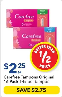 Ritchies Carefree Tampons Original offer