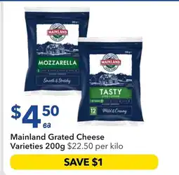 Ritchies Mainland Grated Cheese Varieties offer