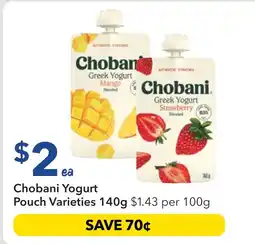 Ritchies Chobani Yogurt Pouch offer