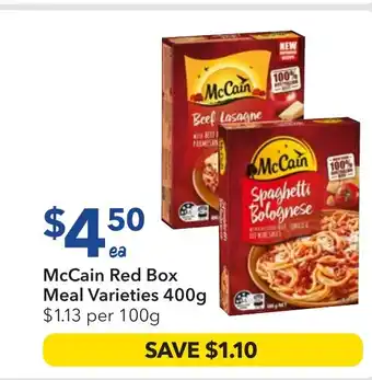 Ritchies McCain Red Box Meal offer