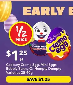 Ritchies Cadbury Creme Egg, Mini Eggs, Bubbly Bunny Or Humpty Dumpty offer