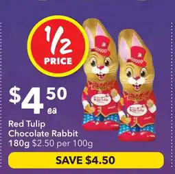 Ritchies Red Tulip Chocolate Rabbit offer