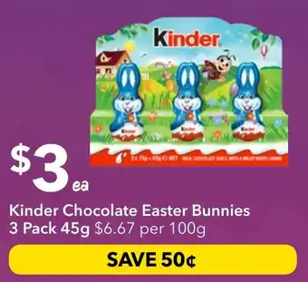 Ritchies Kinder Chocolate Easter Bunnies offer