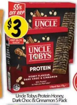 NQR Unde Tobys Protein Honey Dark Choc & Cinnamon offer