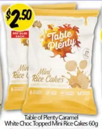 NQR Table of Plenty Caramel White Choc Topped Mini Rice Cakes offer