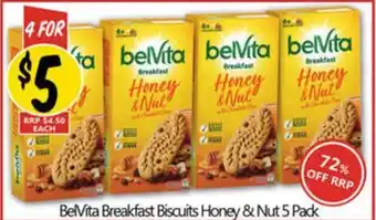 NQR BelVita Breakfast Biscuits Honey & Nut offer