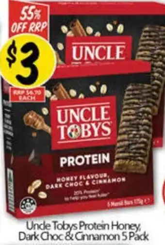 NQR Unde Tobys Protein Honey Dark Choc & Cinnamon offer