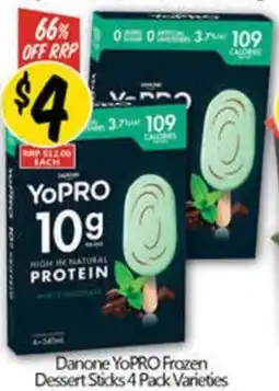 NQR Danone YoPRO Frozen Dessert Sticks offer