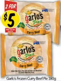 NQR Garlo's Frozen Curry Beef Pie offer