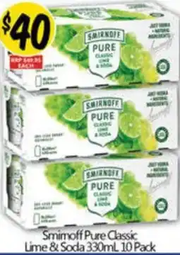 NQR Smimoff Pure Classic Lime & Soda offer