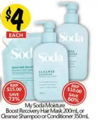 NQR My Soda Moisture Boost Recovery Hair Mask  or Cleanse Shampoo or Conditioner offer