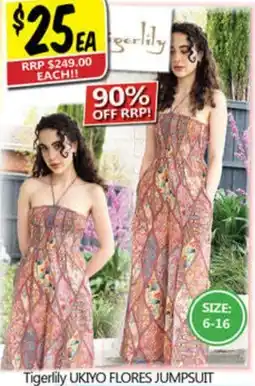 NQR Tigerlily UKIYO FLORES JUMPSUIT offer